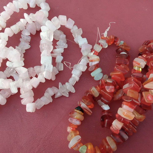 Set of decorative chips beads for crafts and jewelry