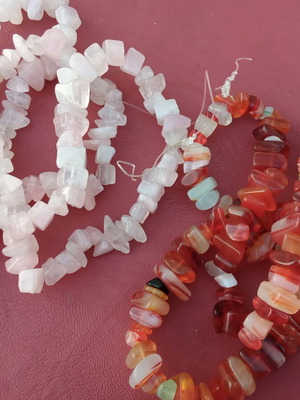 Set of decorative chips beads for crafts and jewelry