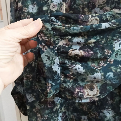 Zara boho floral tunic shirt in green multicolor, new