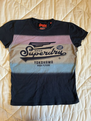Superdry men black vintage graphic t-shirt Yokohama high flyers M like new