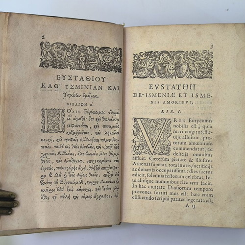 Ευστάθιος Μακρεμβολίτης Καθ' Υσμινίαν και Υσμίνην Δράμα 1618 μεταχειρισμένο, ελληνικά και λατινικά