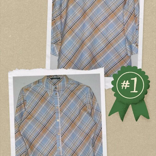 Eterna checked shirt like new, non-iron cotton