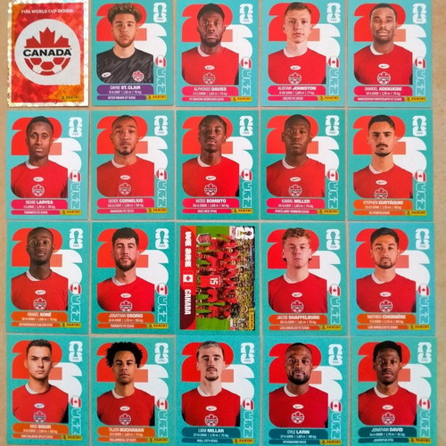 Panini Stickers Full Set Team Canada World Cup 2026
