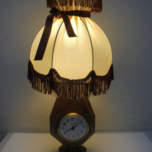 Scholer vintage table lamp with clock