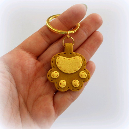 Handmade paw keychain new with monogram
