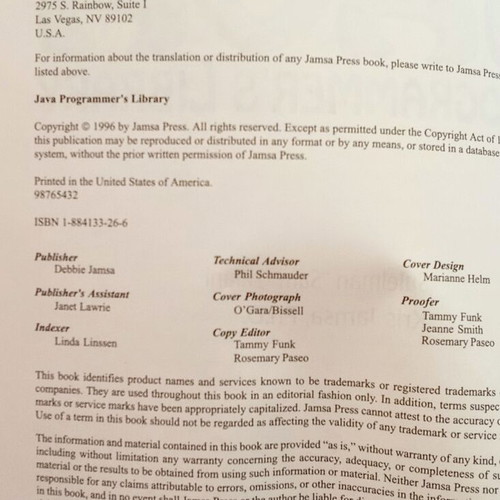 Programmer's Library Java book used, English, 556 pages
