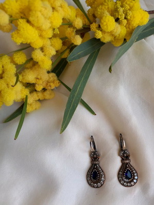 925 earrings used with zirconia, 4 cm