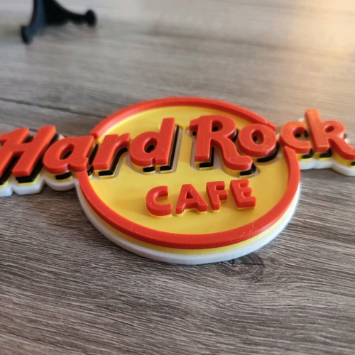 3D Printed Hard Rock Cafe Logo New for Decoration and Gift