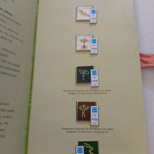 Athens 2004 Visa Pins Collectible Set, like new, 6 pieces