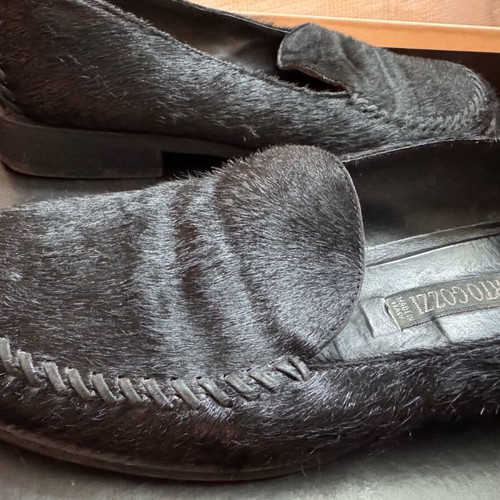 Alberto Cozzi moccasins made of black hair used, size 39
