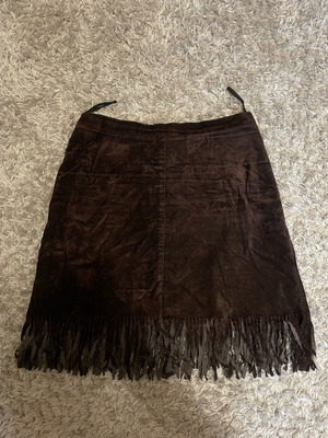 Paranoia vintage mini skirt with fringe, like new, brown