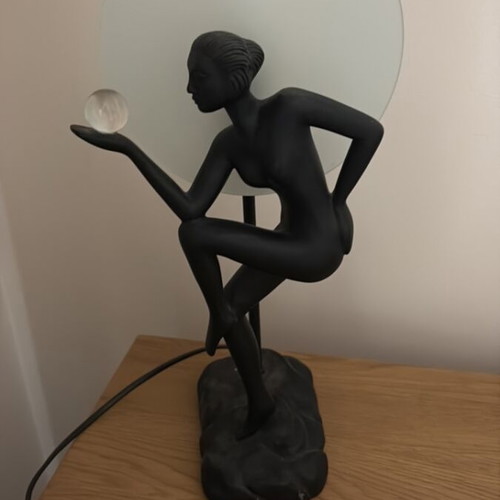 Art Deco table lamp silhouette figure like new
