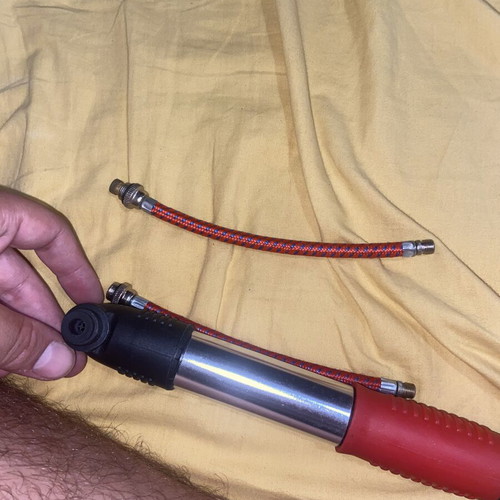 Pump for motorcycle and bicycle tires