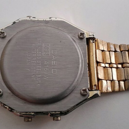 Casio Chrono Alarm men's watch used, gold color