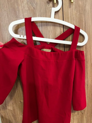 BSB blouse red with off-shoulder design like new size M