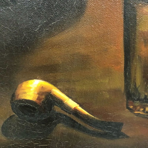 Fotis Kotsinas oil painting on canvas used, framed 85x115 cm