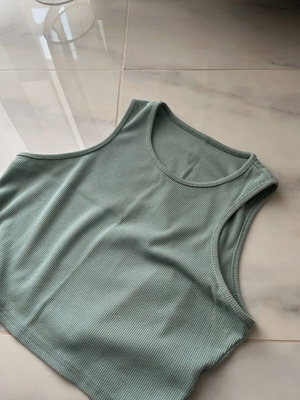 Shein Mint Ribbed Sleeveless Top like new, size S