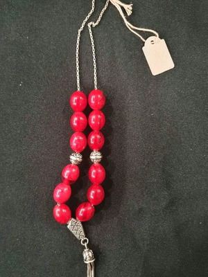 Χειροποίητο κομπολόι μαστίχα με ασημένια αλυσίδα και νερά μεταχειρισμένο