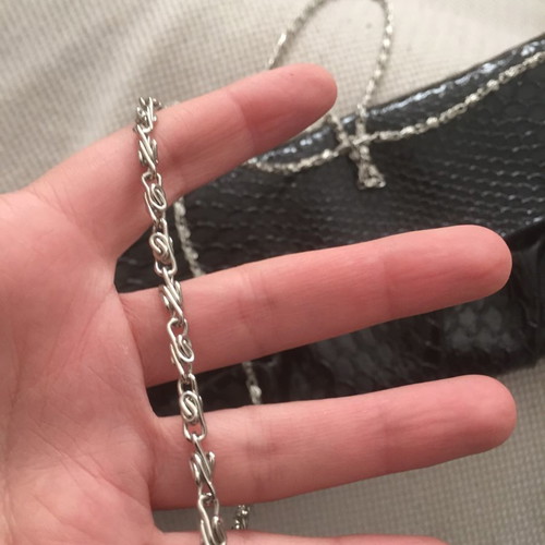 Achilleas Accessories women's shoulder bag used black with silver chain