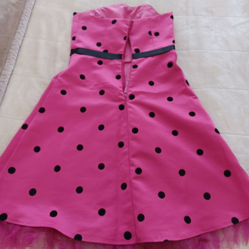 Vintage strapless dress used, size S, pink