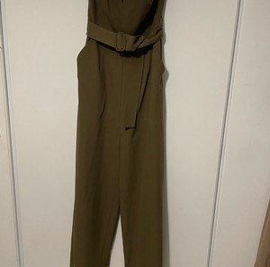 Asos khaki strapless jumpsuit