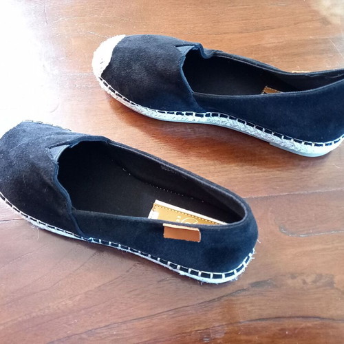 Erynn Paris suede espadrilles new, size 38, blue/black
