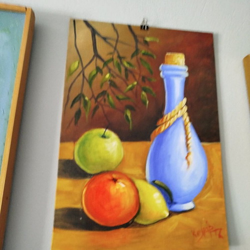 Still life painting with fruits by Ch. Koiliaris like new