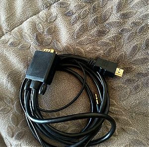 Σπάνιο καλώδιο HDMI σε VGA + βύσμα ήχου.
