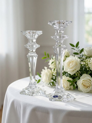 Classic Bohemian crystal candlesticks new