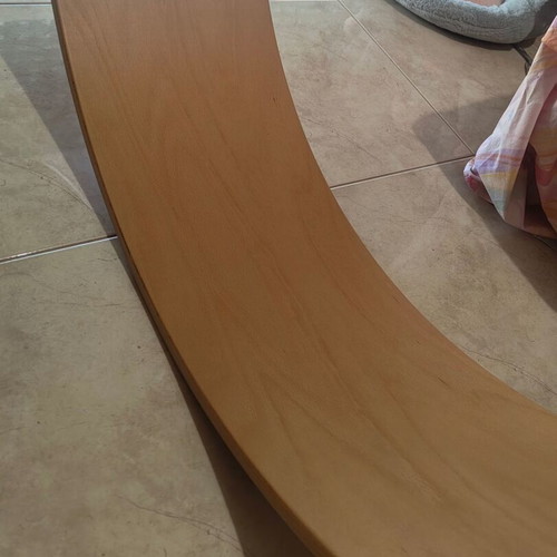 Wobbel wooden balance board Large with pink felt