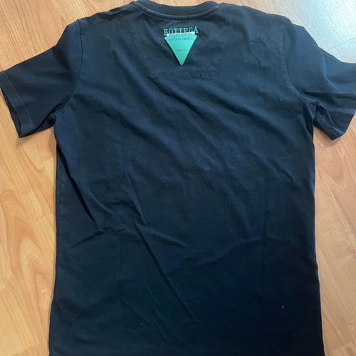 Tshirt Bottega Veneta M black cotton with sequins and fringes like new