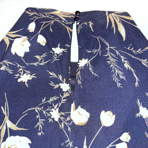 Dark blue dress with pink flowers like new, XL size