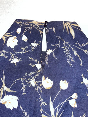 Dark blue dress with pink flowers like new, XL size