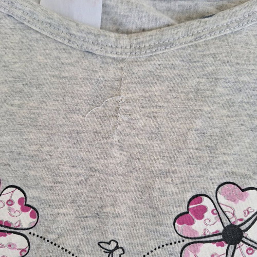 Gray pajama top with butterfly used, size medium