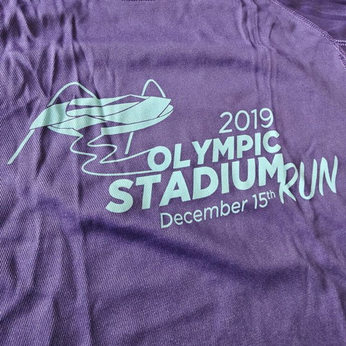 Roly running shirt from Olympic Stadium Run 2019, like new, size small, purple