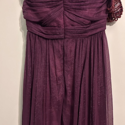 Maxi purple dress with embroidered sleeves like new, size S-M