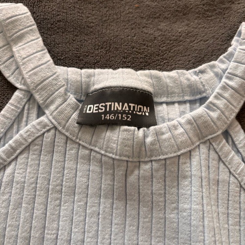 Destination sleeveless rib top size 11-12 years like new, blue