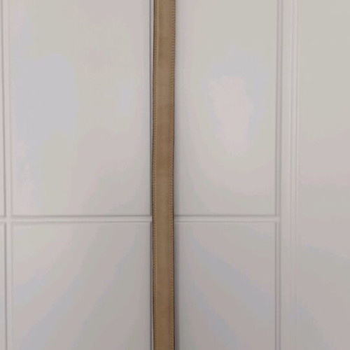 Leather men's belt used, beige, 125cm