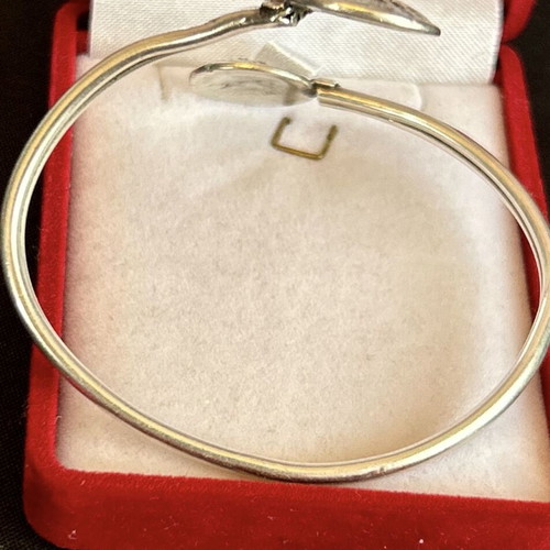 Silver 925 bracelet cuff vintage used, 17 cm