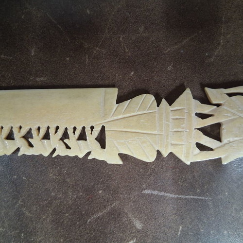 Vintage papercutter camel bone used, 30 cm