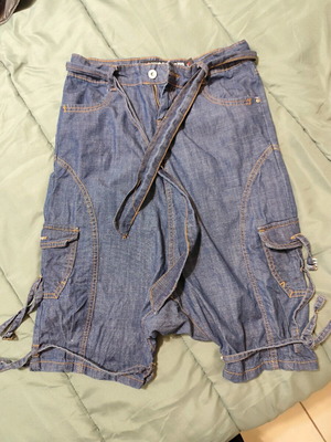 Vintage Denim Cargo Balloon Fit pants like new, size 26, blue
