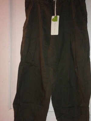 Pink Woman Khaki Linen Pants XS new