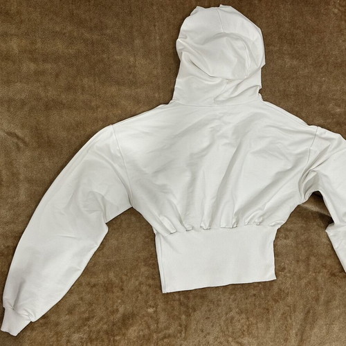 Crop hoodie used, white, sizes S and M