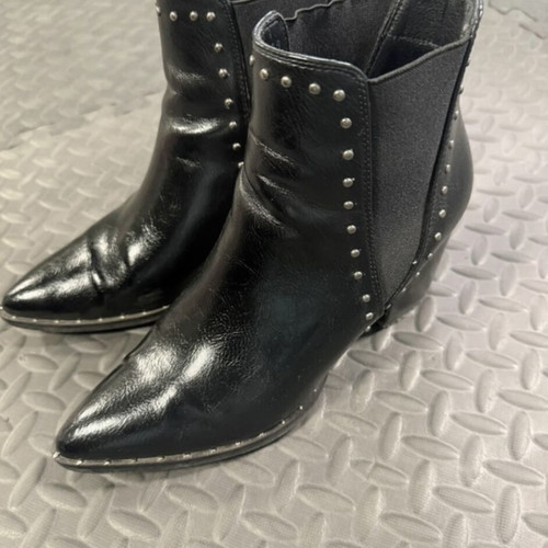Black leather Chelsea style ankle boots used with studs size 38