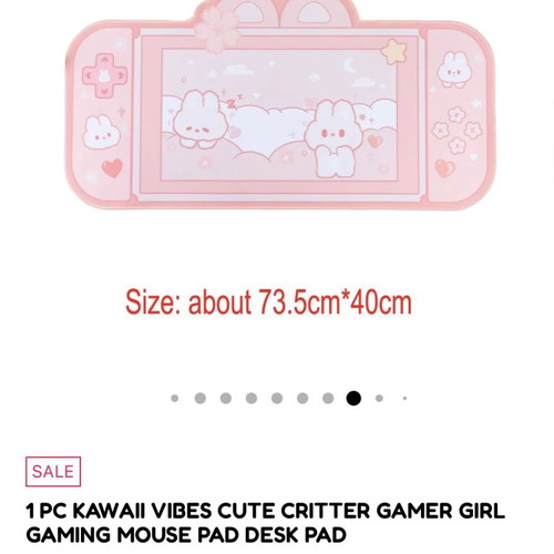 Sakura Bunny Pink Gaming Mousepad like new, 735mm x 400mm
