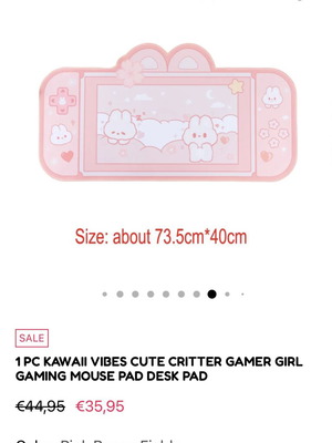 Sakura Bunny Pink Gaming Mousepad like new, 735mm x 400mm