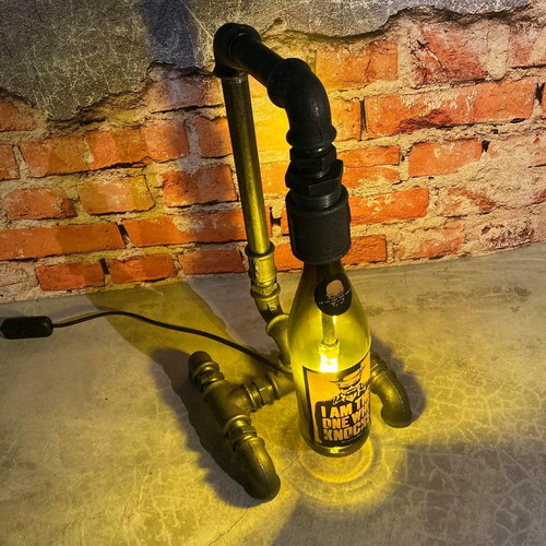Industrial style desk lamp new with Breaking Bad beer bottle