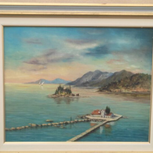 Painting Pontikonisi used, unsigned oil painting