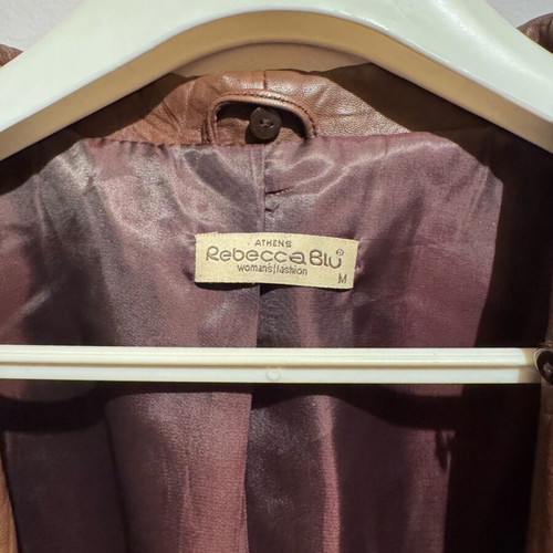 Rebecca Blu leather coat with detachable collar like new, brown, size M