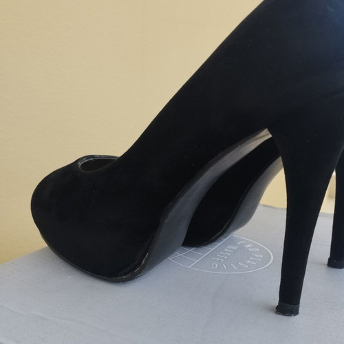 Suede shoes with animal print design used, size 37, platform heels